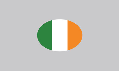 Fototapeta premium Ireland flag oval circle vector illustration