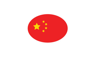 China flag oval circle vector illustration
