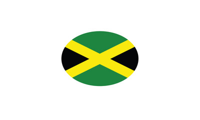 Fototapeta premium Jamaica flag oval circle vector illustration