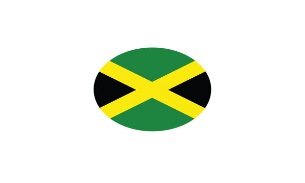Jamaica flag oval circle vector illustration