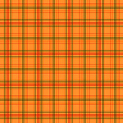 plaid material. tartan classic ornament. vector seamless pattern. green orange brown repetitive background. fabric swatch. wrapping paper. continuous print. design element for textile, home decor