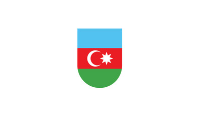 Obraz premium Azerbaijan flag shield vector illustration