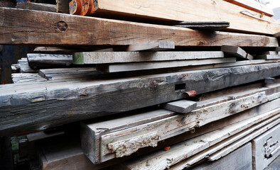 Piled timber, wood yard, closed up timber, 木材積みば、木材のクローズアップ