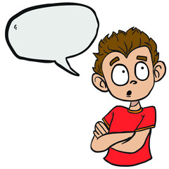 child with speech bubble