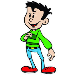 smiling boy standing