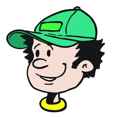 smiling boy with a cap