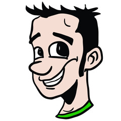smiling head cartoon illustration
