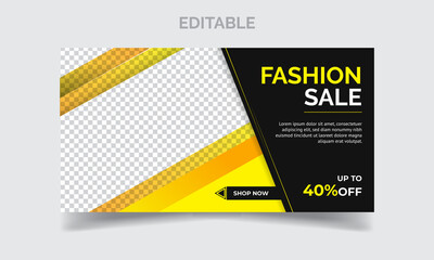 Horizontal social media post design, social media post design, Fashion sale promotion design