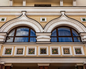 Moscow, Russia, August 11, 2020. The architectural ensemble of the historic district of the city....