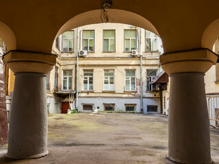Moscow, Russia, August 11, 2020. The architectural ensemble of the historic district of the city....