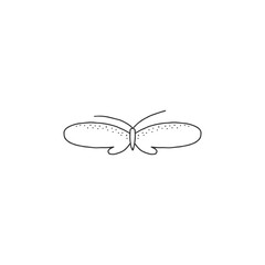 A butterfly, hand drawn insect icon. Vector simple illustration.