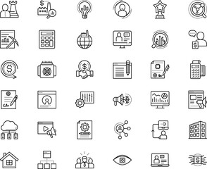 business vector icon set such as: avatar, lead, hardware, block, database, award, cloud, victory, asic, assistance, spot, round, artificial, spread, admin, mosaic, conceptual, quality, consulting