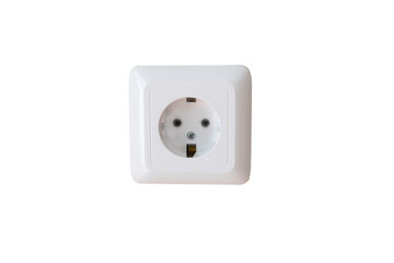 European socket with shadow on white isolated background