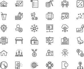 Fototapeta premium business vector icon set such as: arrow, linear, elegance, haircut, brandy, guard, celebration, growth, cottage, event, fun, storehouse, interview - event, agreement, working, investment, wealth