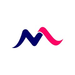 letter m wave logo design