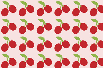 cherry fruit pattern. Suitable for backgrounds and wallpapers.