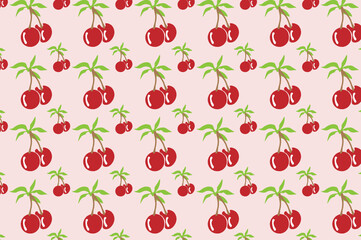 cherry fruit pattern. Suitable for backgrounds and wallpapers.