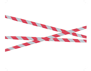 Barrier striped tape isolated on the white background.