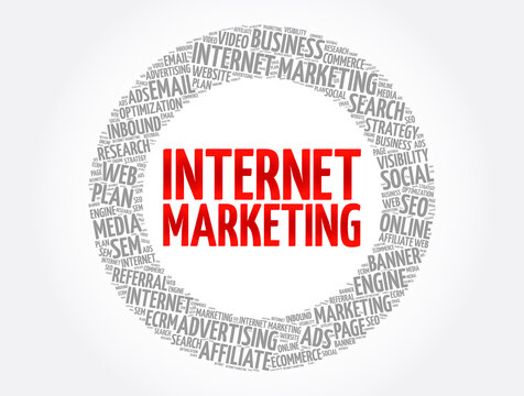 Internet marketing word cloud, business concept background