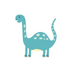 Cute dinosaur in cartoon style. Dino isolated element