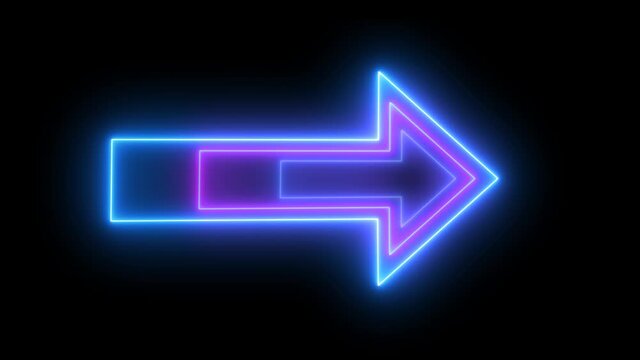 Neon blue and magenta arrow slow switch blink