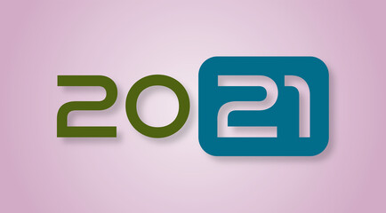 Anno 2021 con sfondo colorato