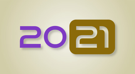 Anno 2021 con sfondo colorato