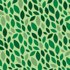 Foliage pattern seamless. Summer or spring green fresh vector background.