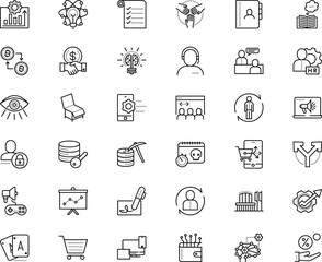 business vector icon set such as: day, analytics, key, labor, luck, bank, protect, desk, street, mind, korean, furniture, inspiration, drawing, pen, gambling, talk, control, editable stroke