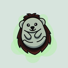Cute Baby Hedgehog Cartoon Illustration