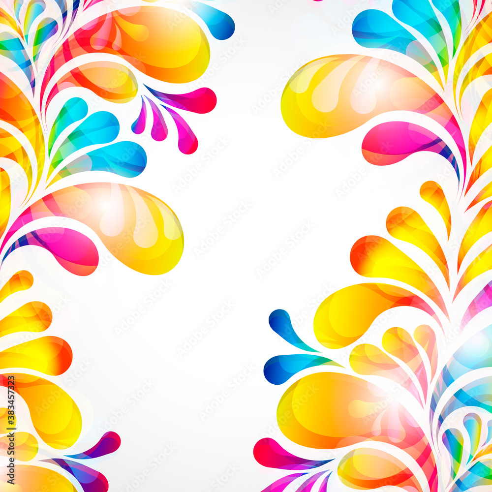Poster abstract bright background with teardrop-shaped arches.