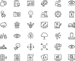 business vector icon set such as: outline, group, businessman, clip, info, download, vlogging, conflict, tube, device, thumb, isometric, ace, job, application, industry, income, list, wrench, monitor