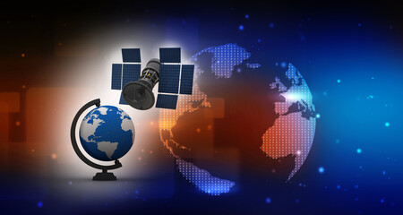 3d illustration Space satellite orbit
