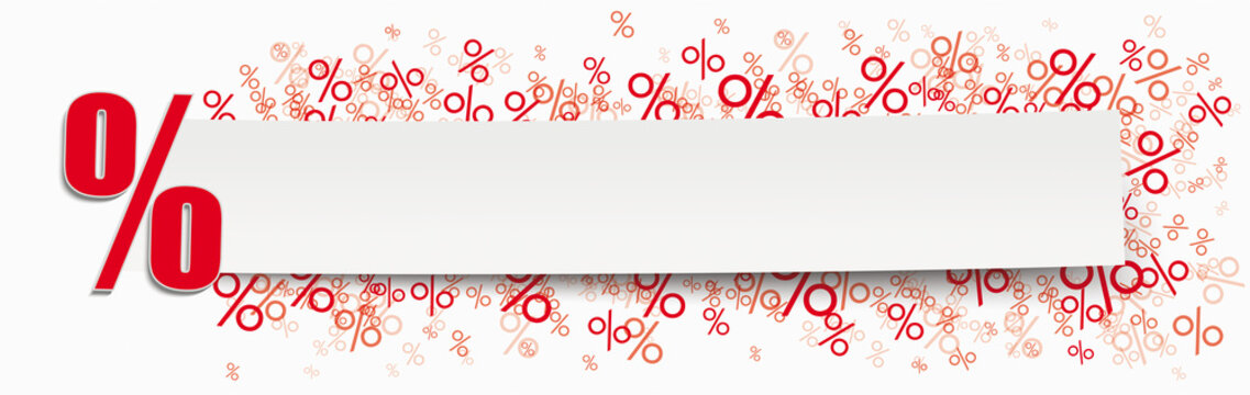 White Paper Banner Red Percents