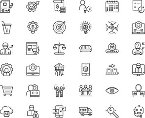business vector icon set such as: programming, design element, shape, analysis, cocktail, tutorial, manufacture, book, successful, electricity, privacy, young, employment, analytical, client, human