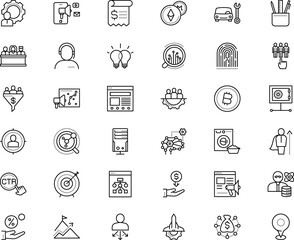 Fototapeta premium business vector icon set such as: general, psychologist, plan, review, headset, champion, fund, developer, therapy, recruit, facility, logotype, brave, businessman, mechanical, biometric, resource