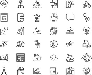 business vector icon set such as: credit, asynchronous learning, collaborate, wrench, union, screencast, decision, wealth, newspaper, glyph, winner, rescue, quality, unlock, job, prize, laptop