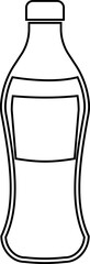 Cola bottle contour isolated on white background. Vector black and white illustration. Great for labels, menus, posters, banners, vouchers, coupons, business promotion and more.