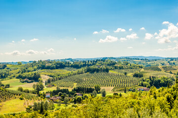 Fototapeta na wymiar View to the valley near San Miniato town - Italy