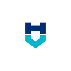 Obraz premium bold h letter logo forming a shield