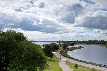 Bright summer day in the Strelka of Yaroslavl
