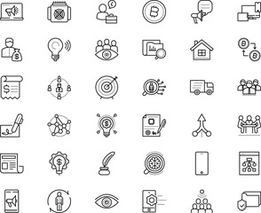 business vector icon set such as: construction, solution, competition, converge, frame, electronic signature, share, result, wi-fi, announcement, genius, seo, blockchain, rounded, bank, loudspeaker