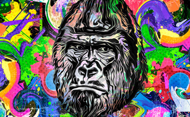 Illustration eines kopfdummen Gorillas © reznik_val