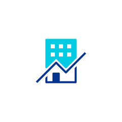 logo of a building clipped by a graphical chart