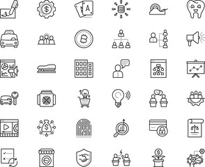 business vector icon set such as: gadget, cart, activity, risk, city, word, plastic, exchange, message, contract, man, camera, crowd, btc, collaboration, technical, usability, trade, cost, navigation