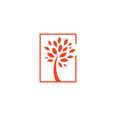 logo of a tree inside a rectangular outline