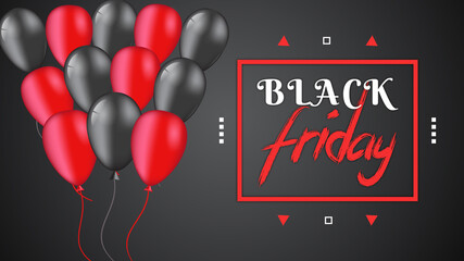 Black Friday sale banner with super discount vector template