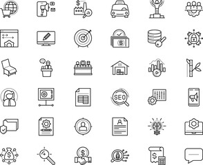 business vector icon set such as: duty, e-commerce, hr, encryption, lady, best, bitrate, drive, privacy, compliance, back, legal, partnership, write, rent, decoration, head, html, module, circle