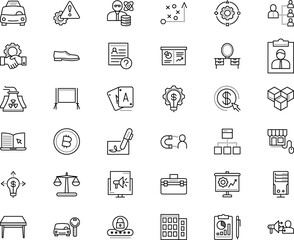 business vector icon set such as: fortune, trade, employer, boot, store, electric, employment, innovation, winner, pc, quality, brain, male, student, community, stylus, email, login, cost per click