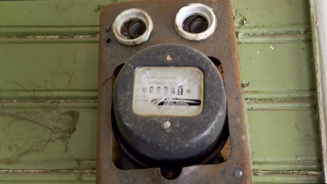 The old electiric meter reader on the wall